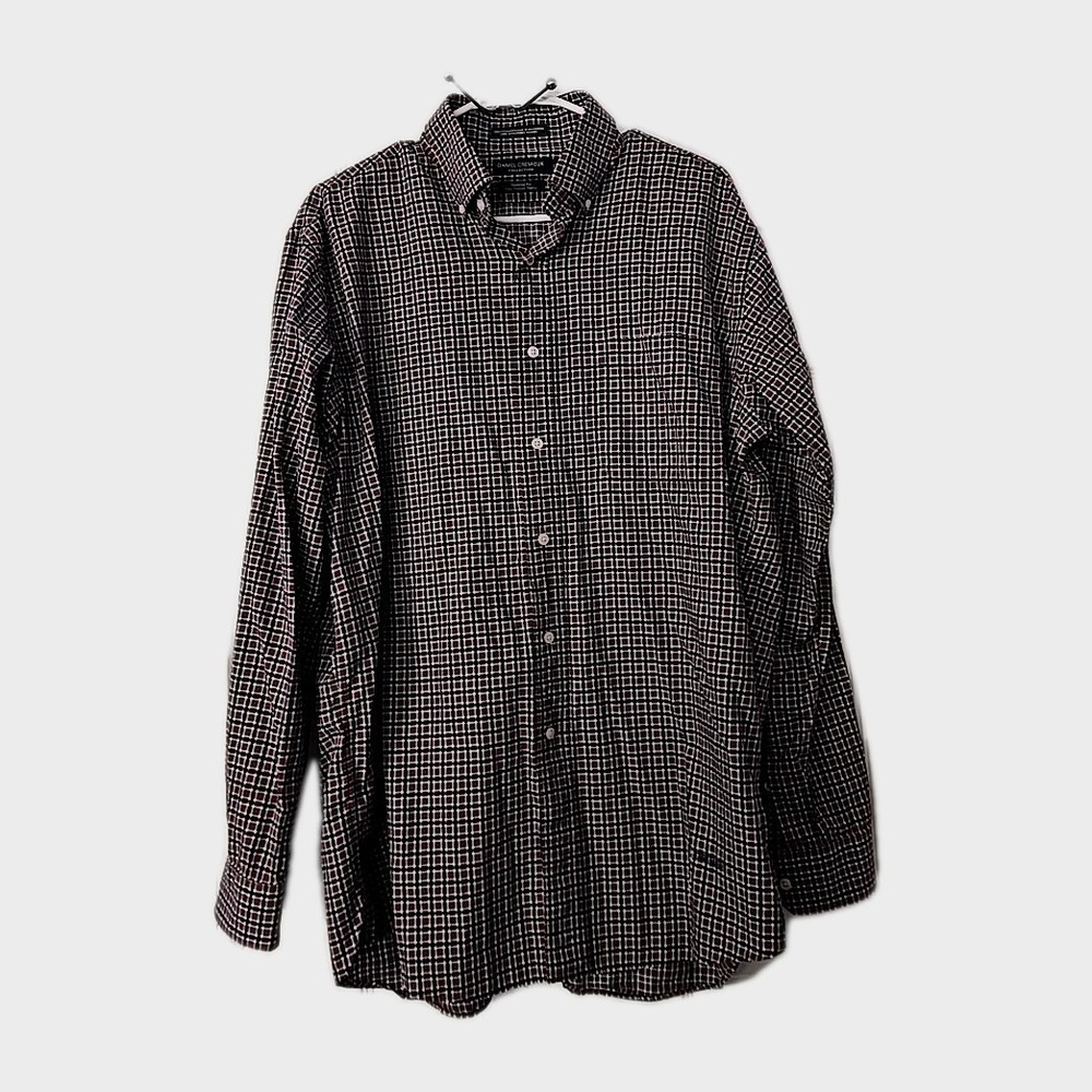 Daniel Cremieux Long Sleeve Plaid Shirt Size Large Tailored Fit